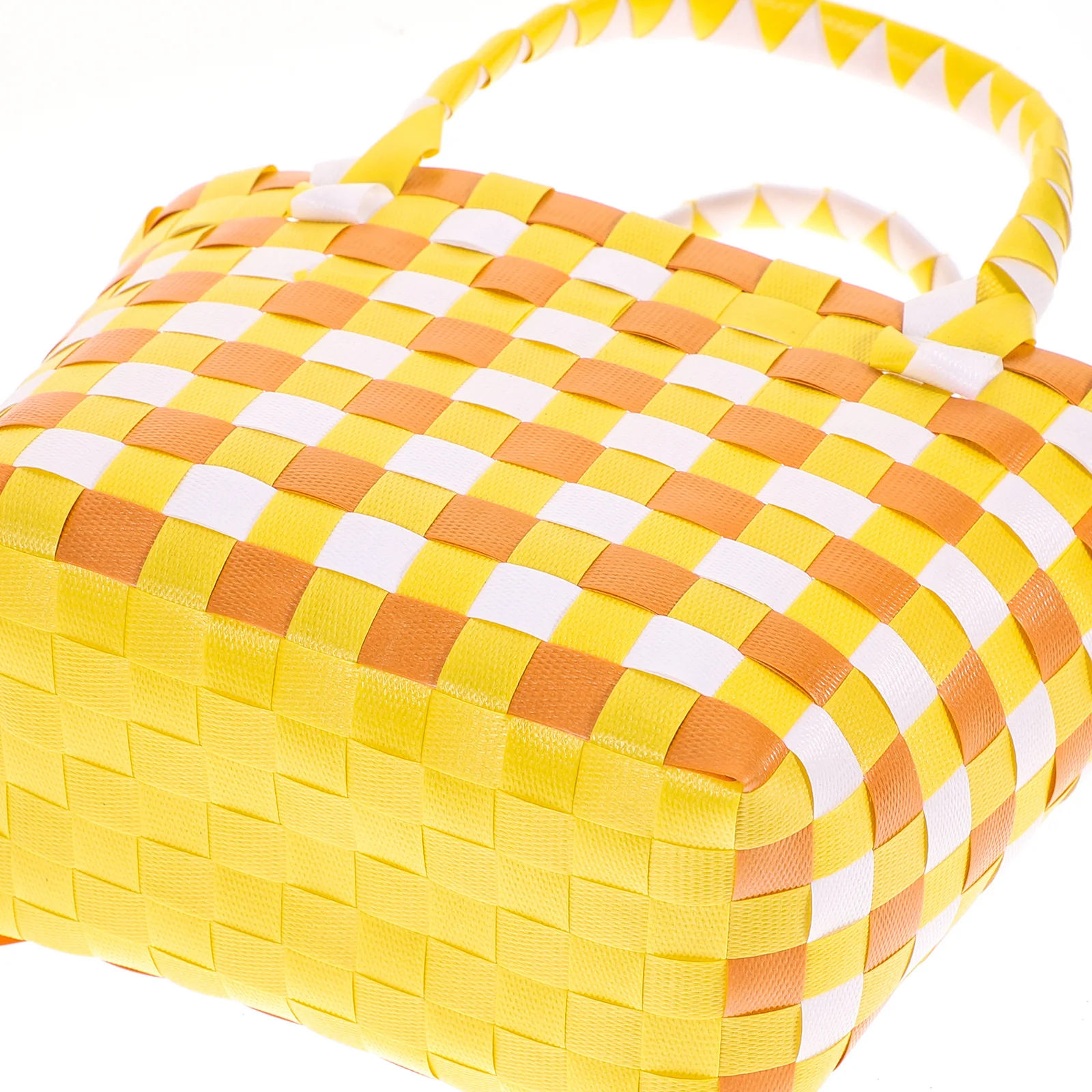 

Woven Storage Basket Reliable PVC Material Rustic Portable Basket for Picnic Camping Kitchen Organizer Outdoor Baskets