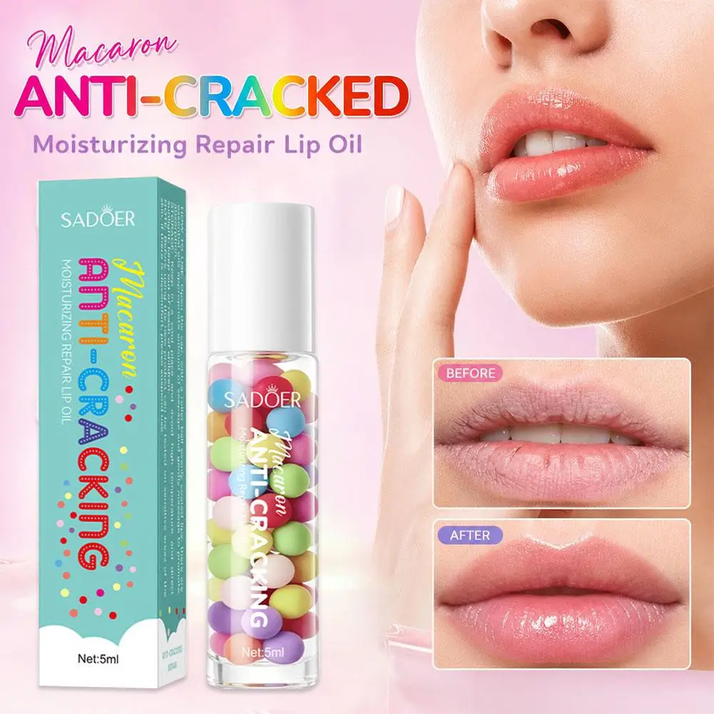Macaron Moisturizing Lip Oil Anti-Cracked Hydrating Lip Balm Lip Plumper Oil for Beauty Lips Skin Care