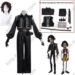Anime Game Identity ⅤNew Survivor Puppeteer Matthias Czernin Cosplay Costume Wig Black Vest Uniform Man Carnival Halloween Suit