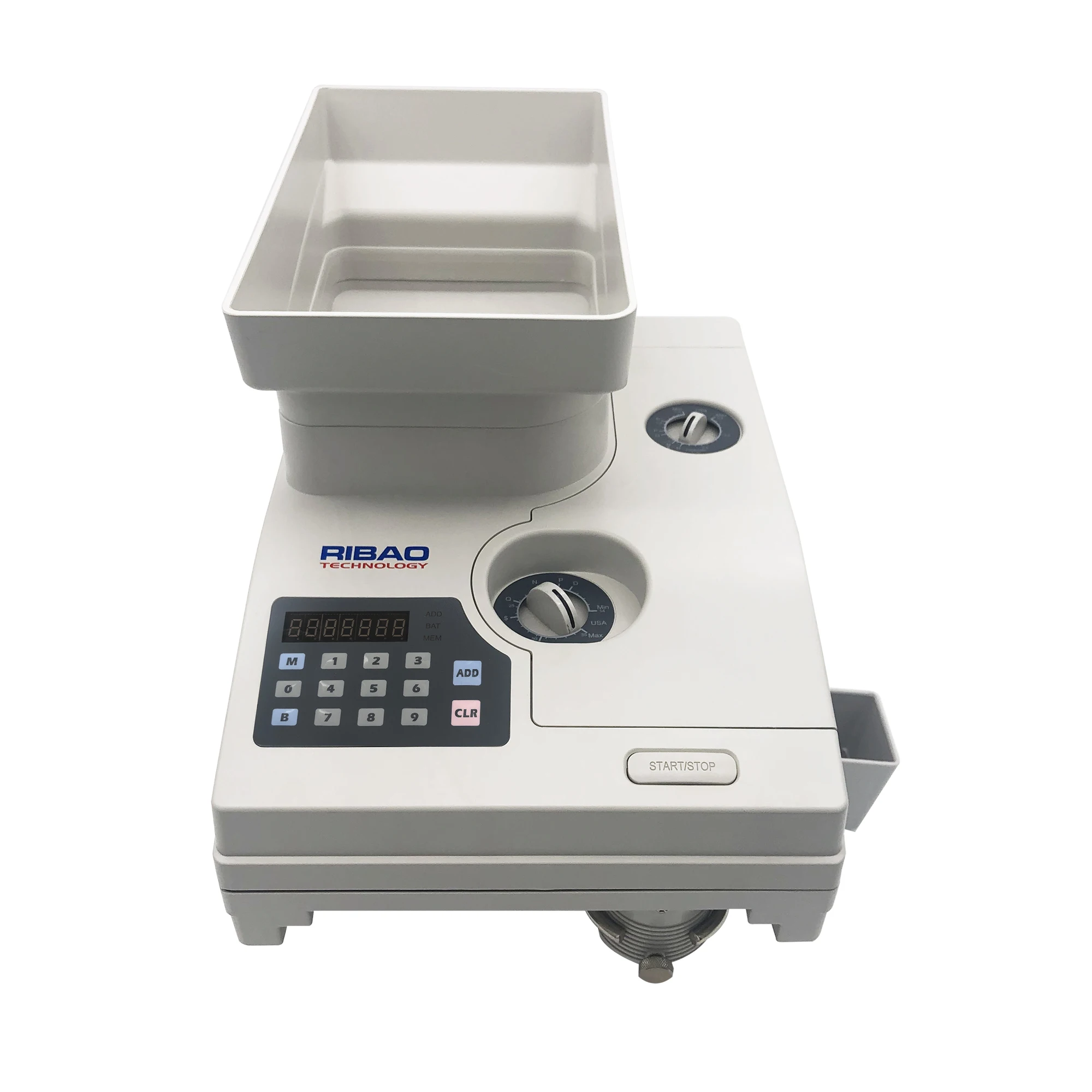 

RIBAO High Speed Coin Counter and Sorter HCS-3300 Heavy Duty Bank Grade Coin Sorter with Large Hopper For Supermarket Office