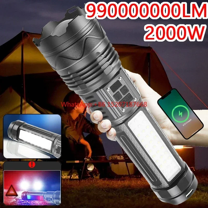 

New 90000000LM High Power Rechargeable Led Flashlight Lighting Built-in 20000mAh Ultra Power Flashlights Tactical Torch Lantern