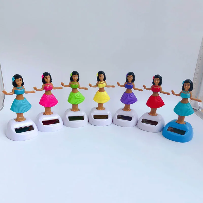 Solar Dancing Beach Girl Automatic Swing Car Interior Ornament Dashboard Decor Car Accessories