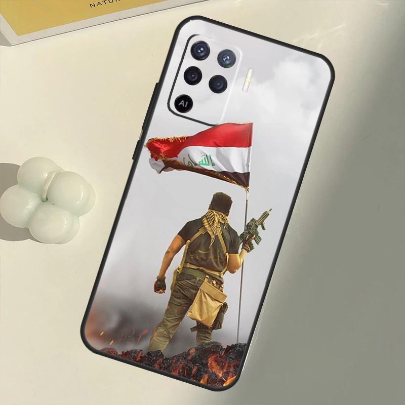 Iraqi Iraq National Flag Case For OPPO A74 A94 A54 A1K A15 A16 A52 A72 A83 A91 A93 A53S A5 A9 A31 A53 2020 Cover