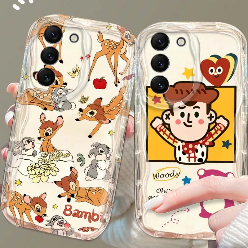 Disney Toy Story Stitch Art Per Samsung Galaxy S25 S24 S23 S22 S21 S20 A16 A55 A05 A07 Ultra Plus FE 5G Onda Olio Cassa Del Telefono