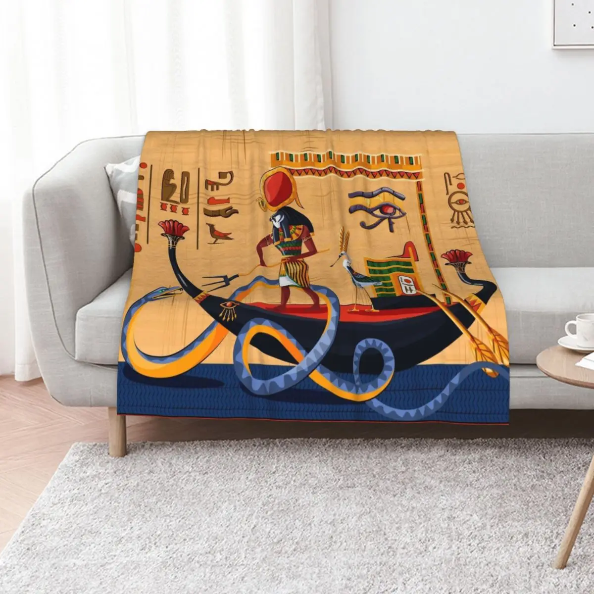 Ancient Egypt Hieroglyphics Throw Blanket Warm Cute Plaid For Baby Soft Beds Hairy Flannels Blankets
