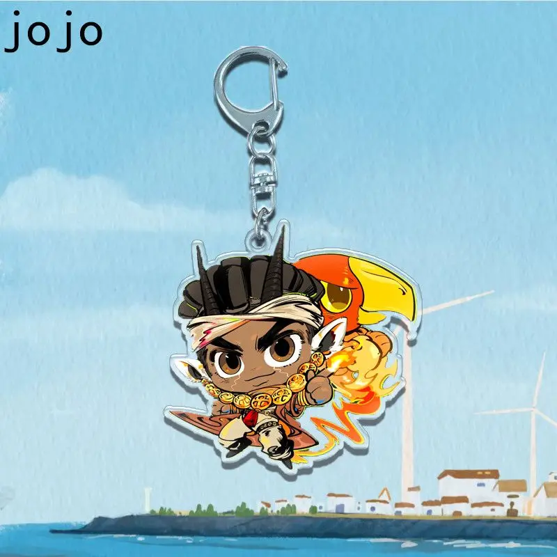 Jonathan Joestar Anime KeyChain JoJo's Bizarre Adventure Men Key Chain for Women Cartoon Figure Acrylic Keyring Pendant Gift