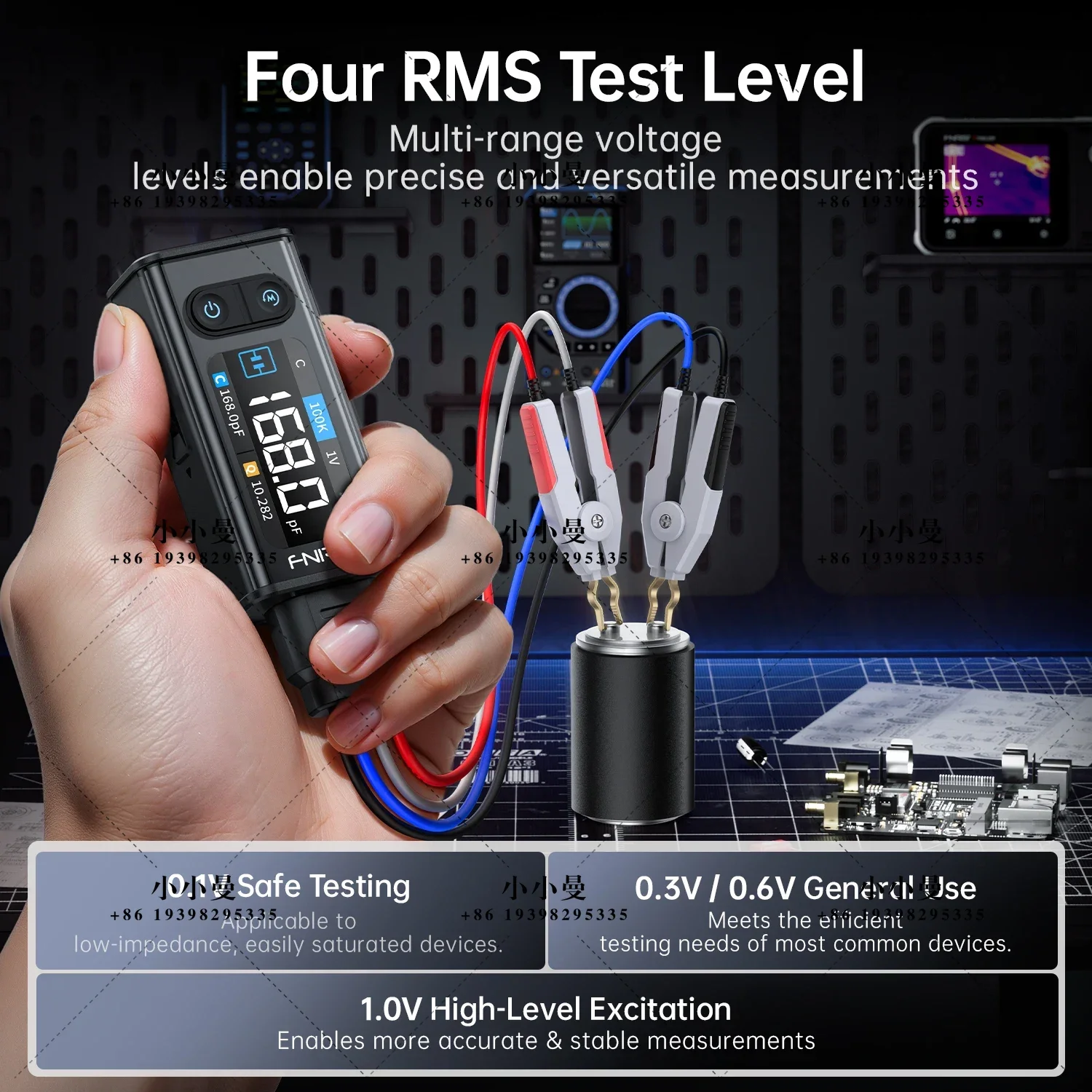 FNIRSI LCR-ST2 Smart Tweezer SMD ESR Tester High Accuracy LCR Diode Multi-Frequency 100Hz-100kHz Fine Measurement 2Mode Display