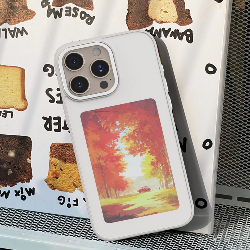 Nova capa de telefone NFC E Ink para iPhone 16 Pro Max - Design DIY de menina de desenho animado, capa inteligente sem bateria
