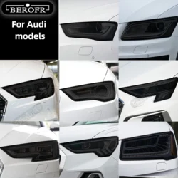 For Audi A3 8V S3 S4 B8 B9 A5 A6 S6 C8 A7 A8 RS4 TT TTS Q3 Q5 Q7 Q8 RSQ8 Smoked Black TPU Sticker Car Headlight Protective Film