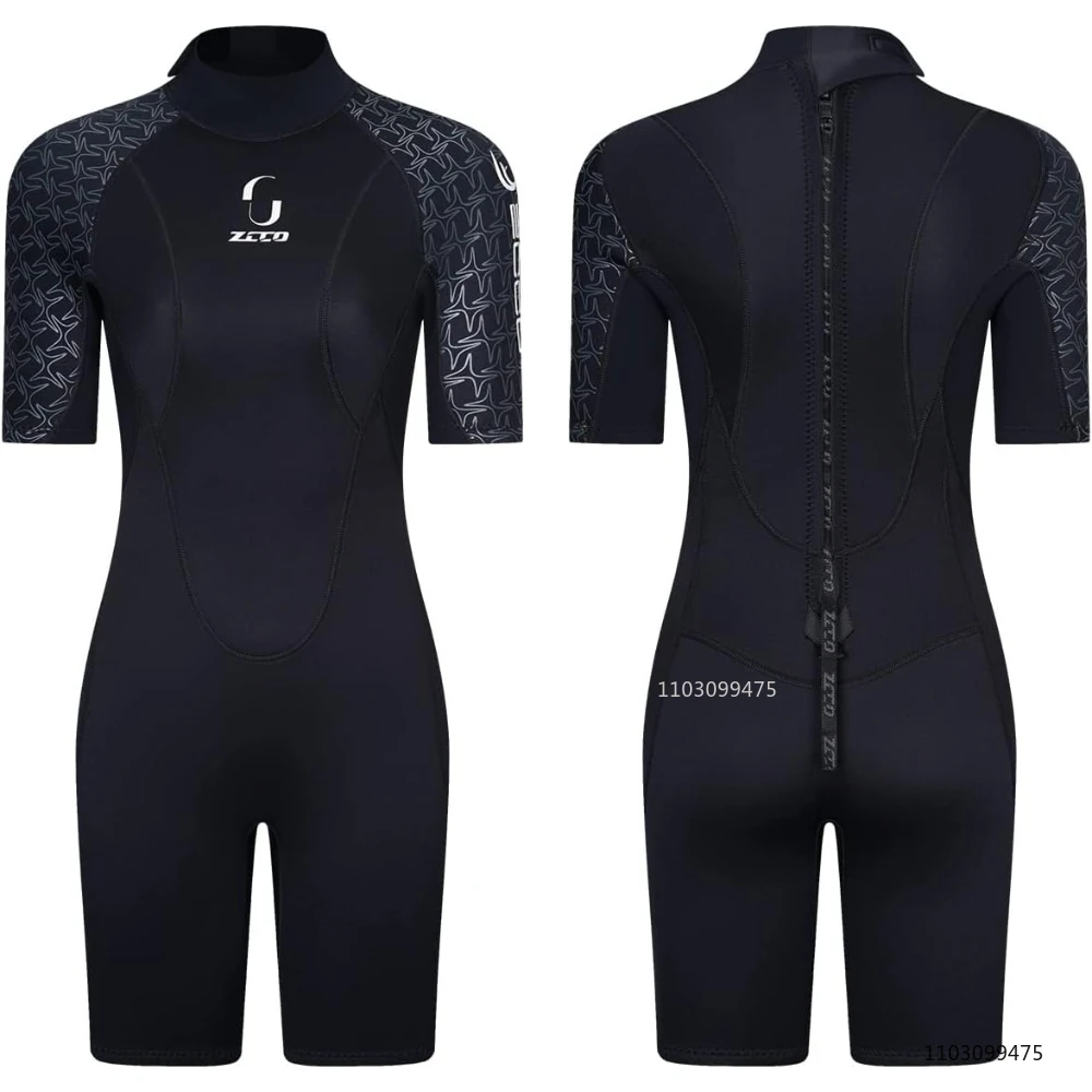 ZCCO Men 3mm Shorty Wetsuit Womens Full Body Diving Suit Back Zip Dive Skin for Diving Spearfishing Surf Snorkel Swimming Suits