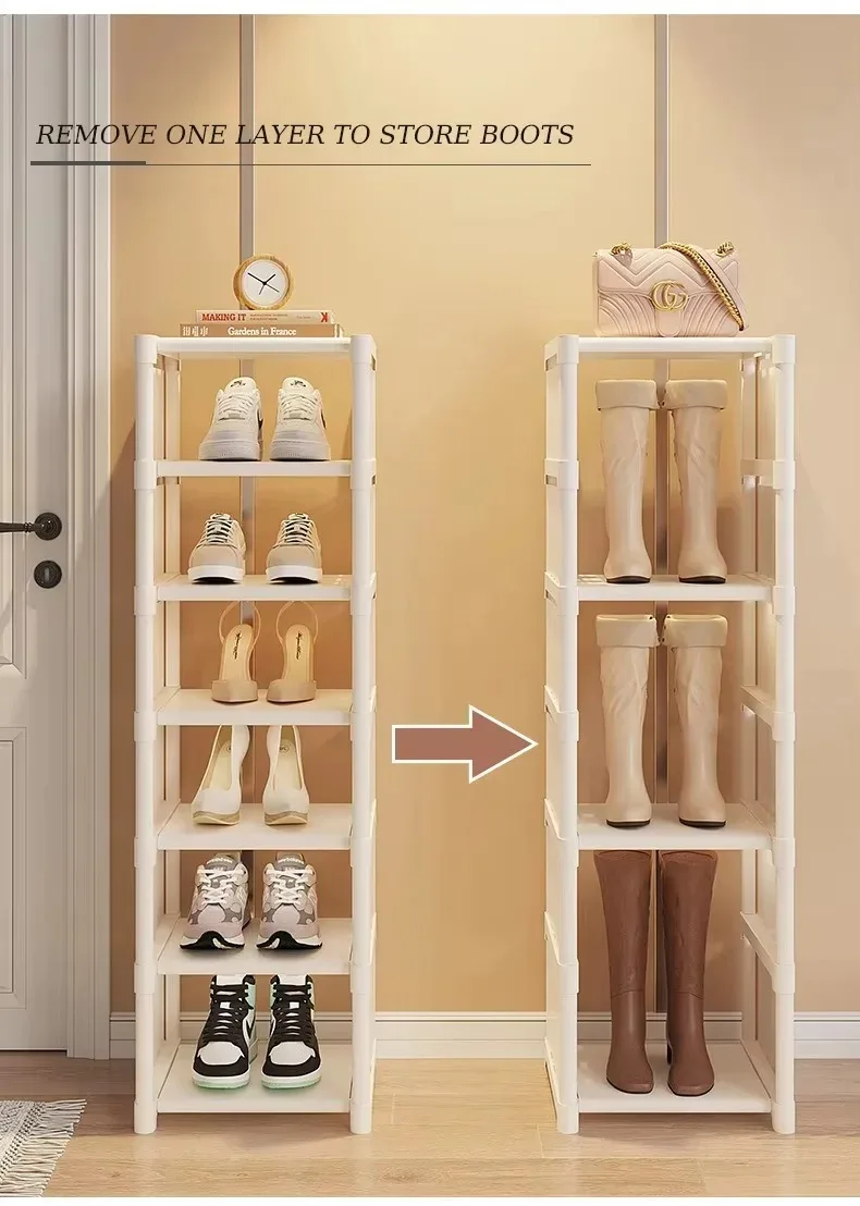 Stapelbarer Schuhregal-Organizer aus Vliesstoff, platzsparend, Aufbewahrung im Eingangsbereich/Schrank/Unterbett, Heimorganisation, einfache Montage – Detail 7