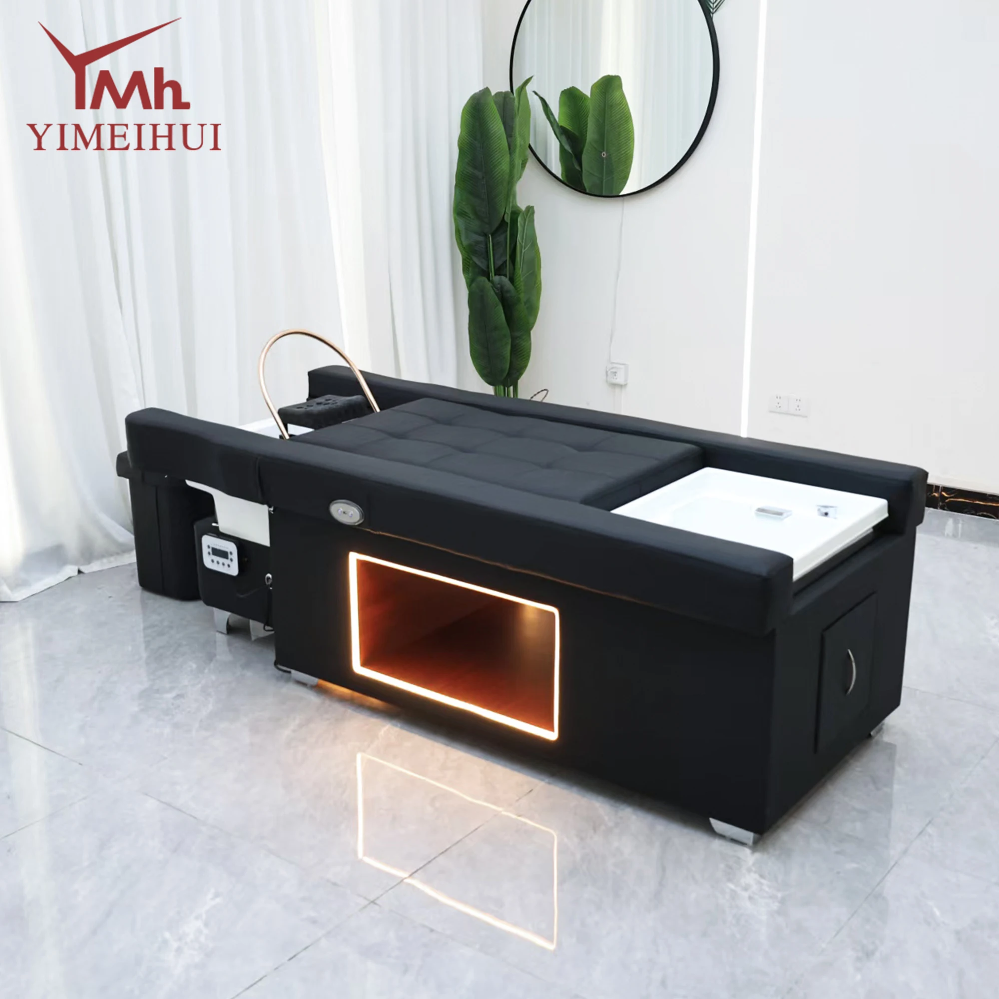 Luxury Versatile Shampoo Bed Salon Head Spa Hair Washing Bed Electric Backrest Lift Pedicure Shampoo Bed