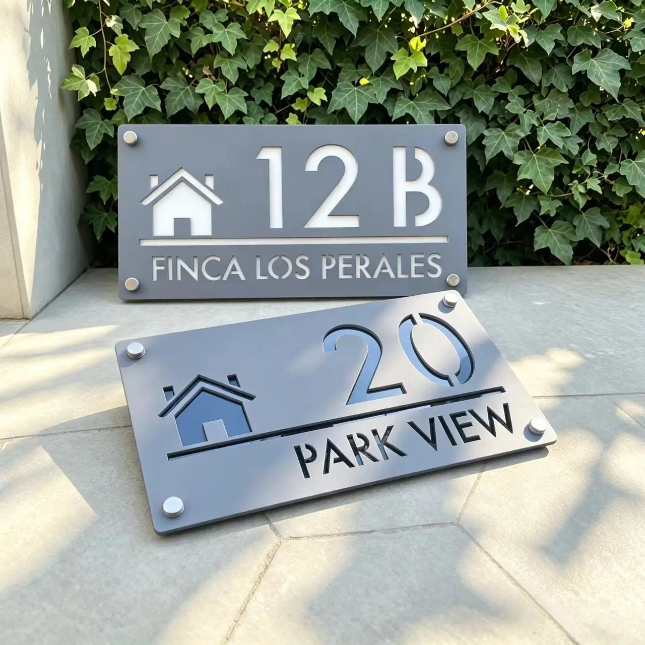 House Address Signs, Custom Acrylic Door Signs, Outdoor Wall Decor, Perfect for Villas, Apartments