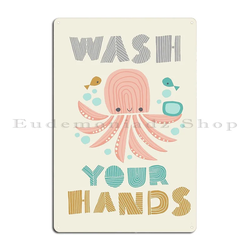 Splish Splash Zoo Wash Your Hands Metal Plaque Poster Garage Bar Mural Painting Custom Tin Sign Poster