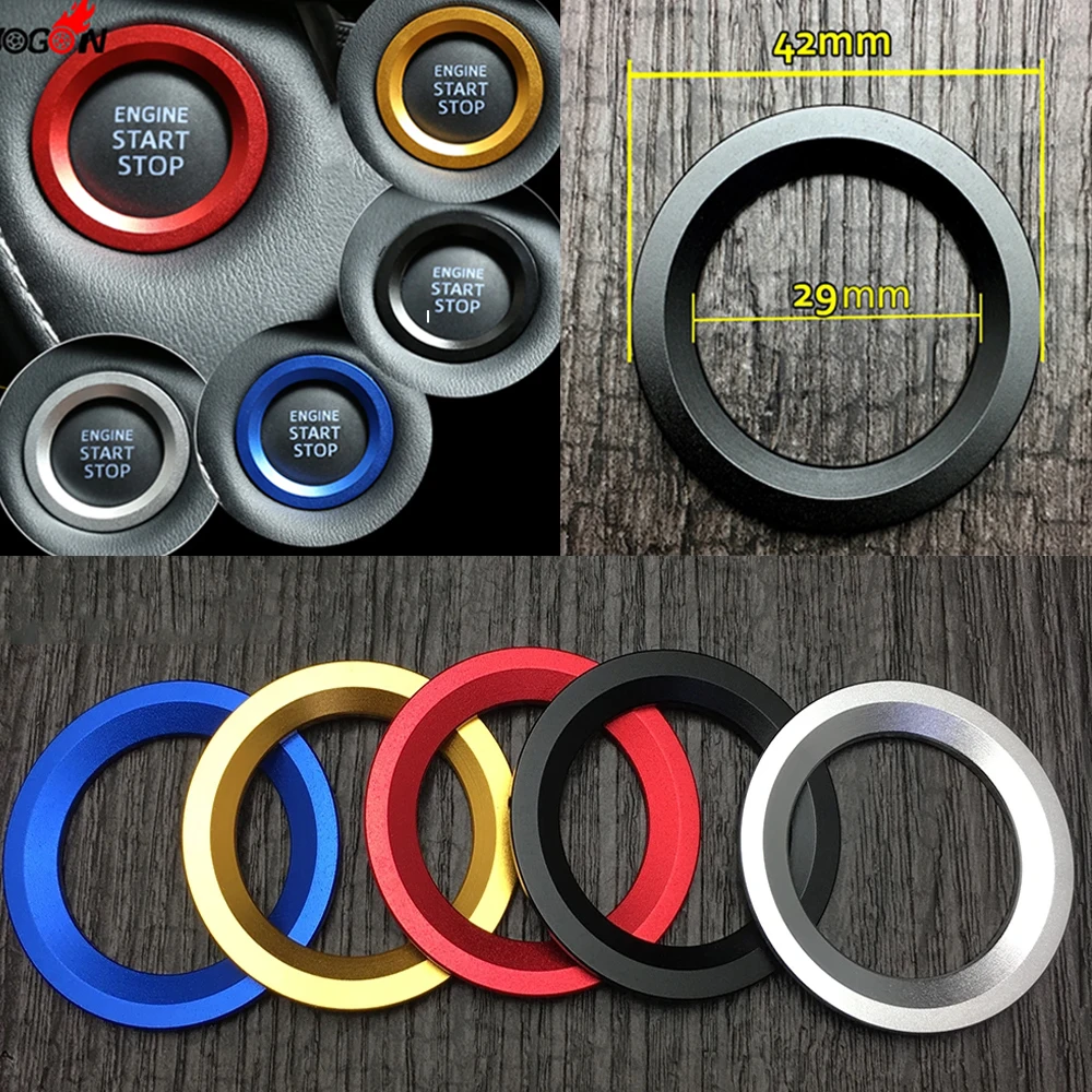 For Toyota Yaris Vios Camry Prius Corolla Avalon Mirai Crown Car Start Stop Cover Engine Button Ring Trim Sticker Decal Interior