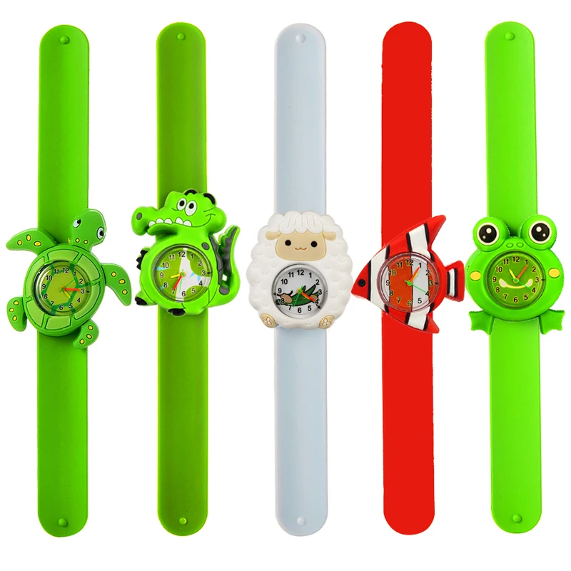 22 Styles Cartoon Children Watches Pop Silicone Rubber Bendable Kids Slap Wrist Watch for Boys Girls Gift Baby Watches Clock