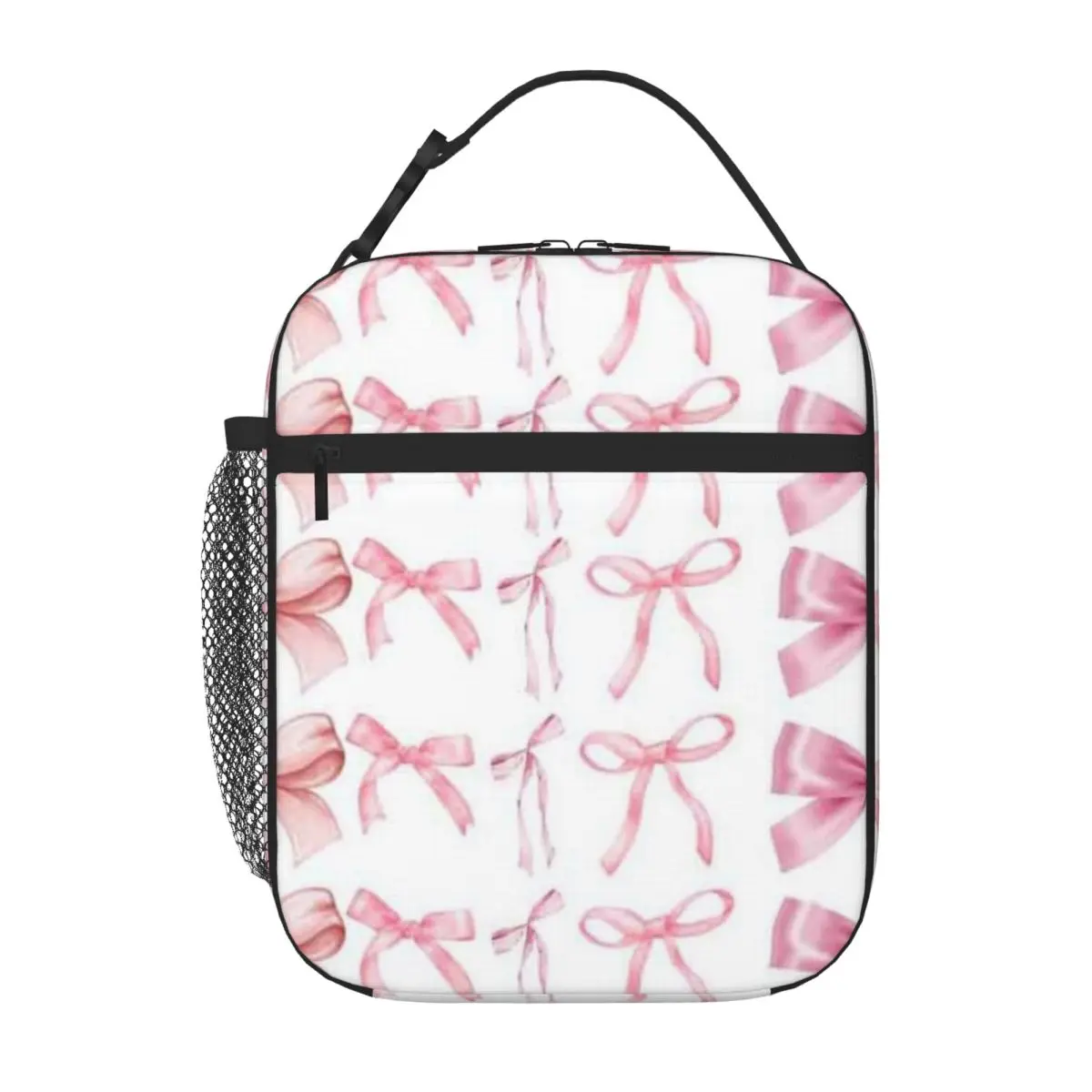 Bestselling Pretty In Pink Bow Collection Coquette Compact Style Waterproof Lunch Bag Nursing Shift Adult Lunch Bag