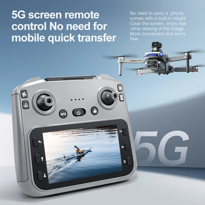 新型S119 GPS RCドローン プロ仕様 8K HDカメラ搭載 空撮FPV 障害物回避機能付き 大型スクリーンリモコン 折りたたみ式ドローン