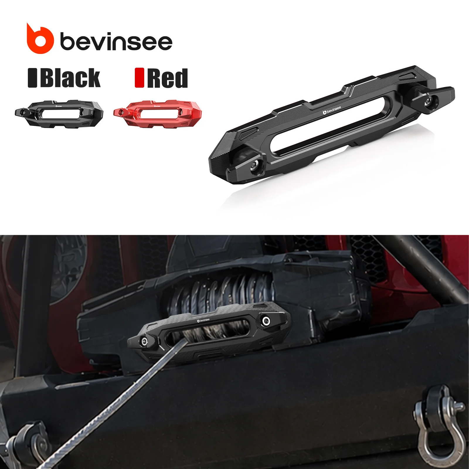 BEVINSEE Universal Winch Fairlead Suitable for Cars, SUVs, Trucks, and ATVs with a Winch and 10-inch Cable Guide Mounting Hole