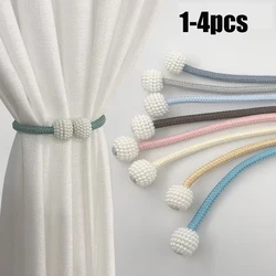 2/4PCS Pearl Magnetic Curtain Clip Curtain Holders Tie Back Buckle Clips Hanging Ball Buckle Tie Back Curtain Decor Accessories
