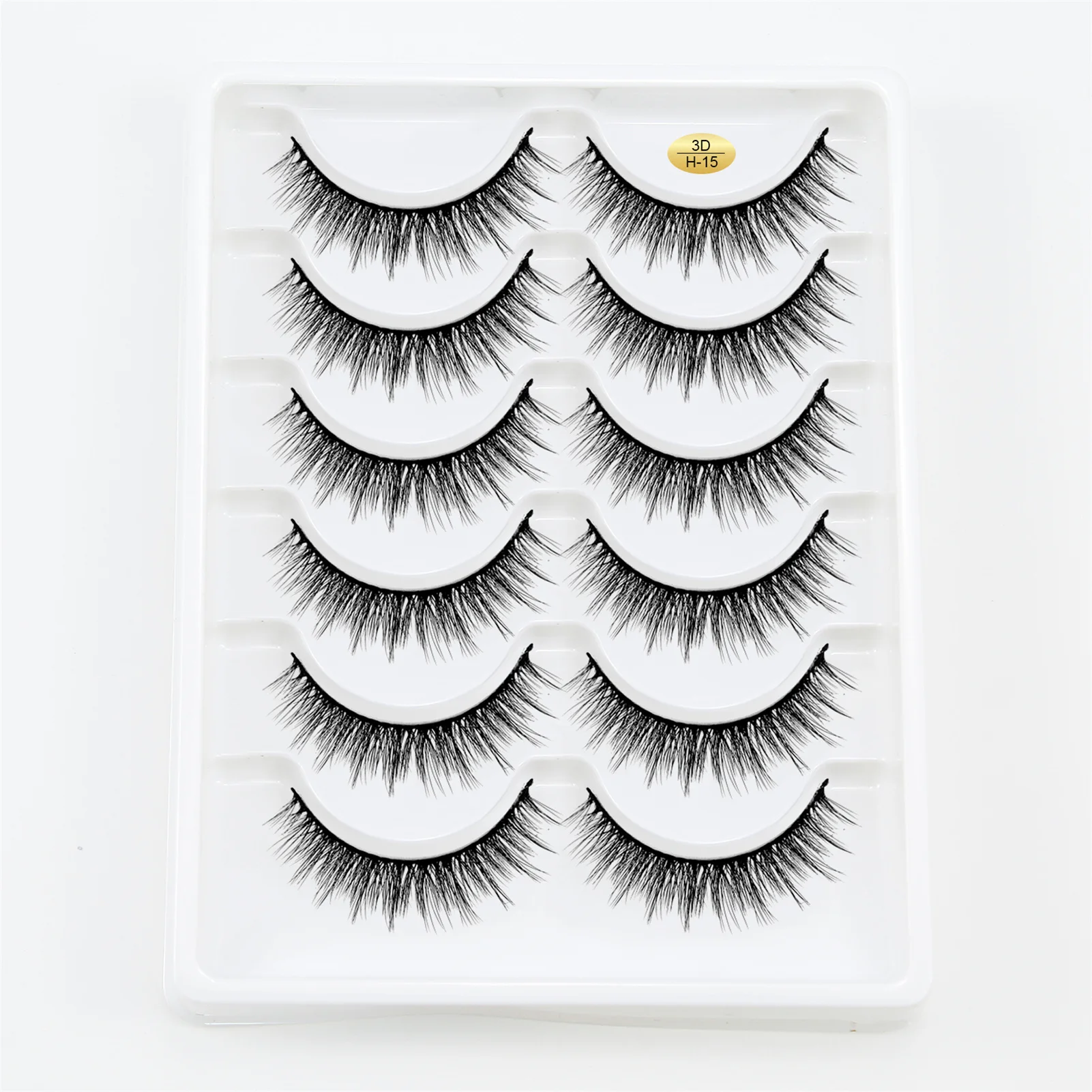 6 Pairs Long Eyelash Simulation Curl False Eyelashes Well Bedded Lengthening Wisps Lashes for Cosplay Makeup DIY Supply B99