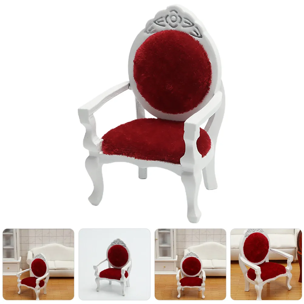 

Реалистичный миниатюрный деревянный стул в винтажном стиле, декоративный акцент для миниатюрного домика, миниатюрной сцены, настольного декора, тонкая работа.