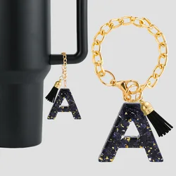 1/2 Piece of Stylish Classic Black Keychain, Handle Cup Chain, Water Bottle and Cup Accessories, Backpack, Women's Bag Letter Accessory Pendant
