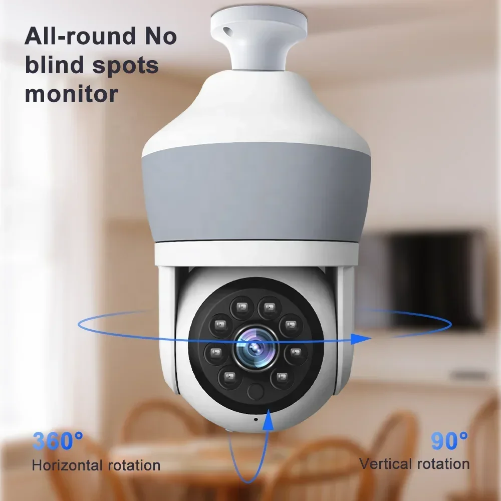 E27 Bulb Camera Security Wifi 2MP PTZ Home Cam Night Vision Motion Detect Baby Monitor Smart Wifi Ampoules CCTV Wireless Camera