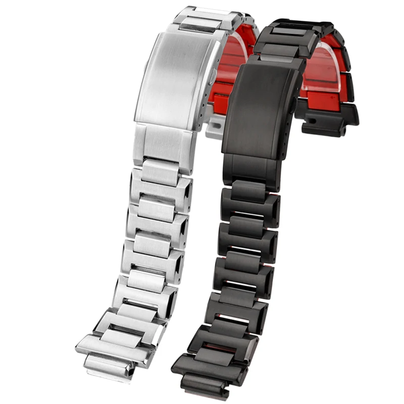 DW-5600 Stainless Steel Watch Strap Case For G-SHOCK 3229 Casio DW5600 GW-B5600 GW-M5610 Modified Red Bottom Bezel Watchband