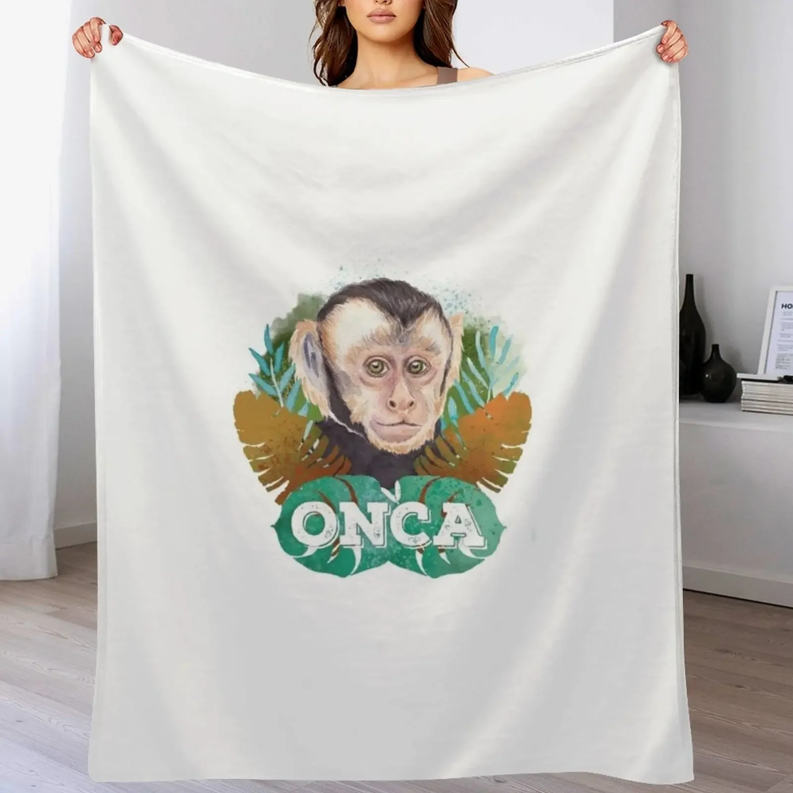 

Amuya the nasturtium monkey Throw Blanket Cute Blankets For Baby Soft Beds Blankets