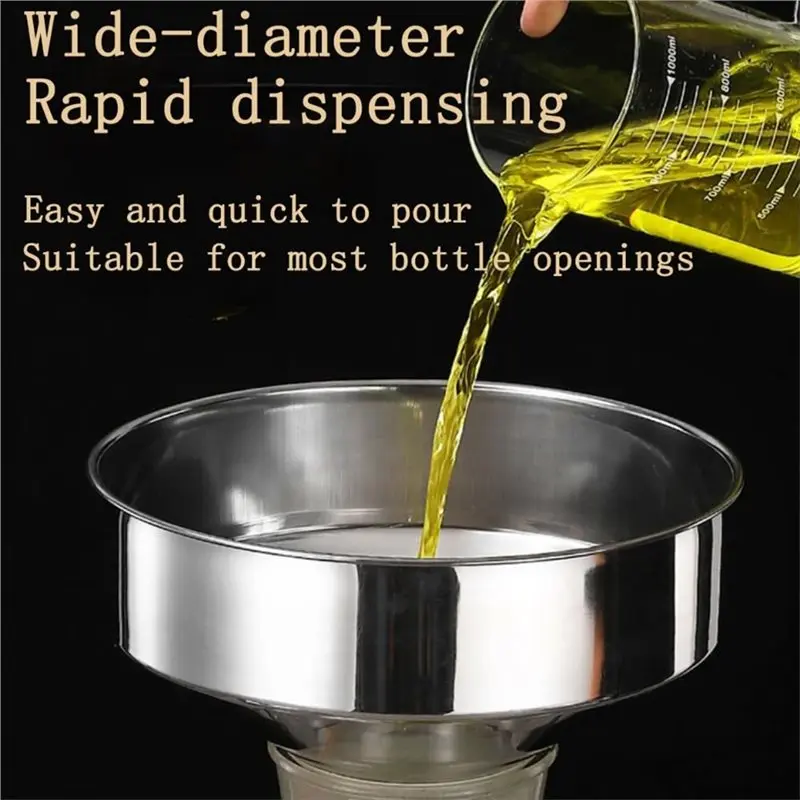 ABYN-Stainless Steel Funnel 304 Food Grade Funnel Oil Rapid Transfer