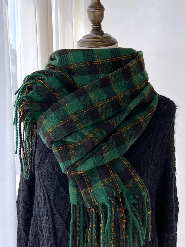 New Sweet Vintage Scarf Headscarf Winter Women Ladies Men Preppy Plaid Scarve Soft Pashmina Mujer Male Foulard Wrap Shawl Unisex