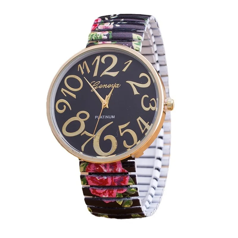 

Цветные часы с принтом на резинке, классические большие цифровые модные ювелирные часы