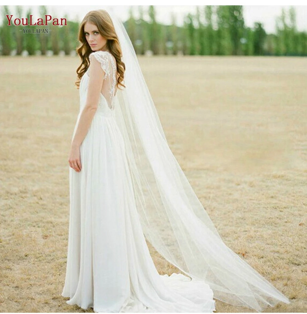 YouLaPan V30 2 Tier Cathedral Wedding Veil 3 Metre Long Wedding Veils Elegant Wedding Accessories