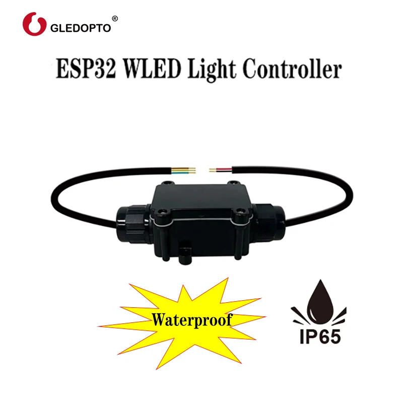 

IP65 Waterproof ESP32 WLED Strip Light Controller DC 5-24V Work With WS2811, SK6812, SM16703P, WS2812 ( do not soak it in water)