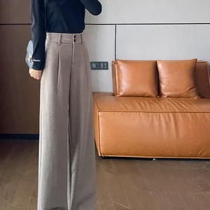 Women's Office Fall Winter Office Tailoring Women's Dress Tweed Tweed Larga High Waist Aesthetic Trends 2024 Harajuku 8 Main Sales Women's Tailoring Pants - №6
