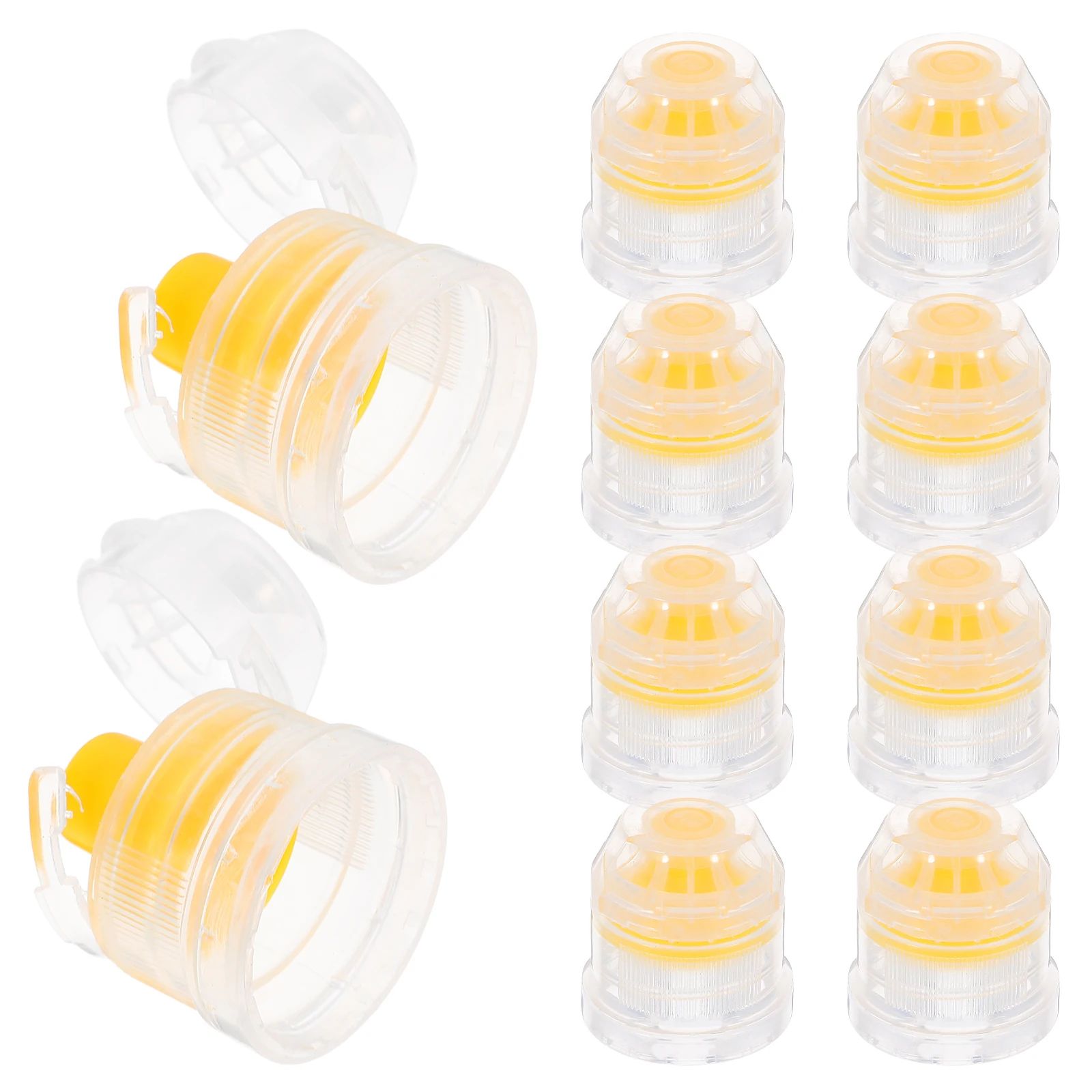 

10pcs Silicone Transparent Push Pull Caps Multifunctional Anti-Theft Cover For Soda Bottles Outdoor Sports Bottles