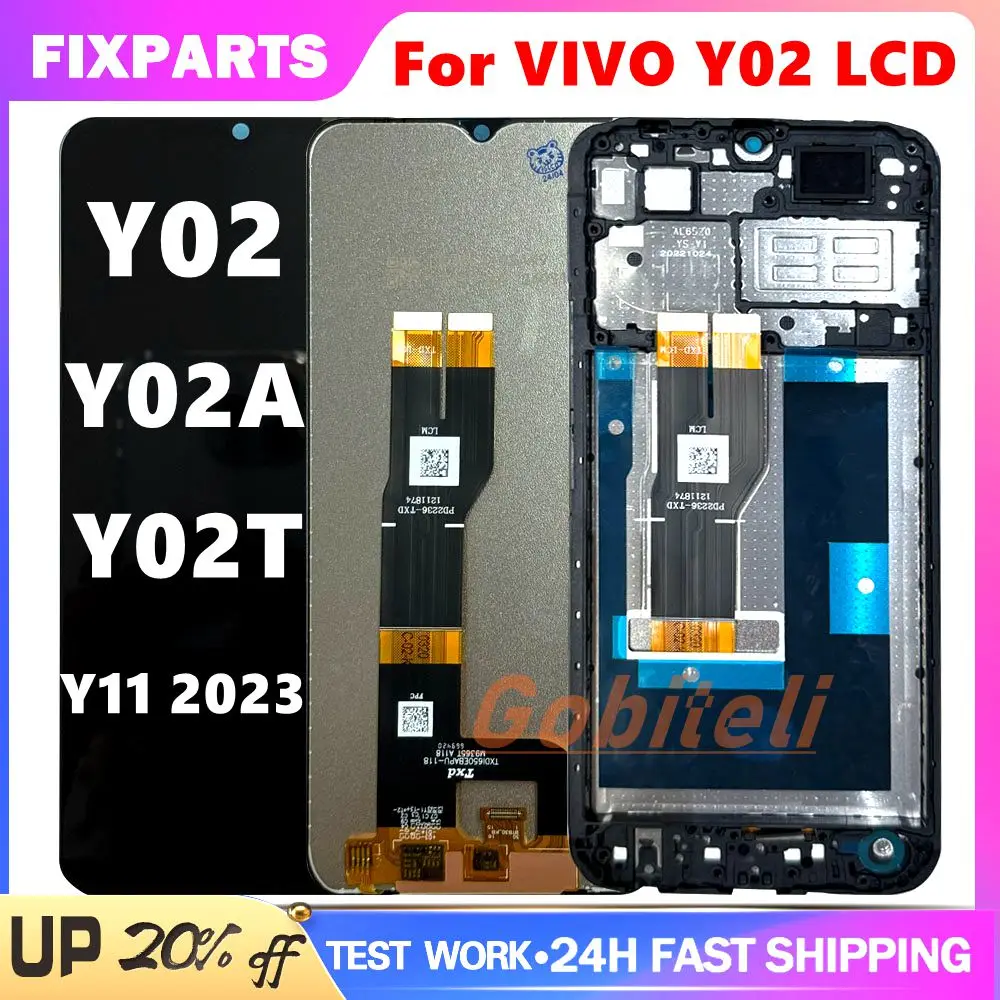 

6.51 Inch LCD Display For Vivo Y02 Y02A Y02T Y11 2023 V2213 V2217 LCD Display Touch Screen Digiziter Panel Assembly / With Frame