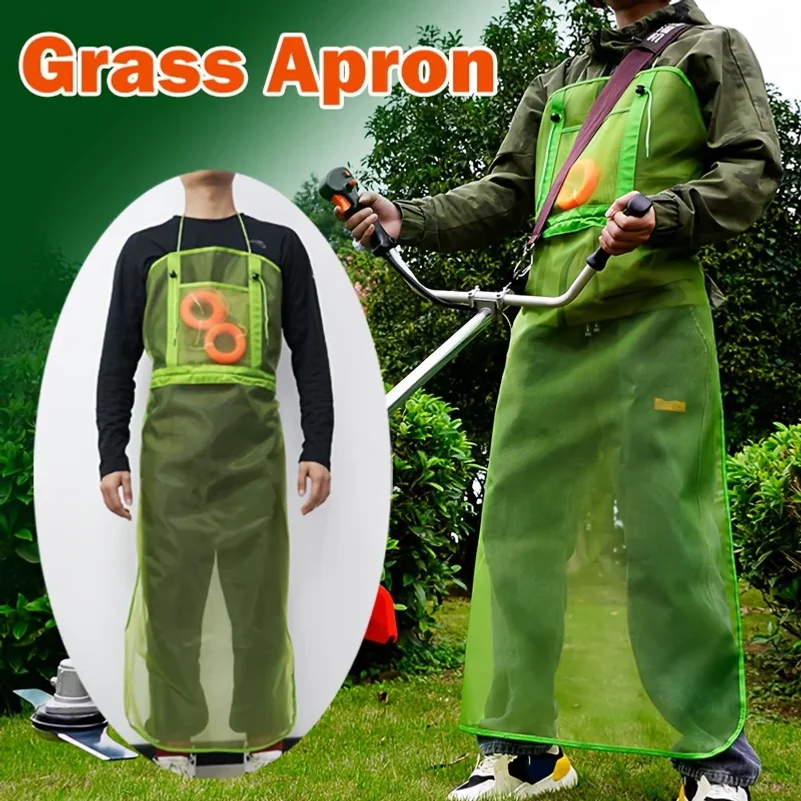 Garden Lawn Mowing Clothing, Trimmer Shoulder Harness with Durable Nylon Strap, Breathable Mesh Garden Mowing Apron with Pocket