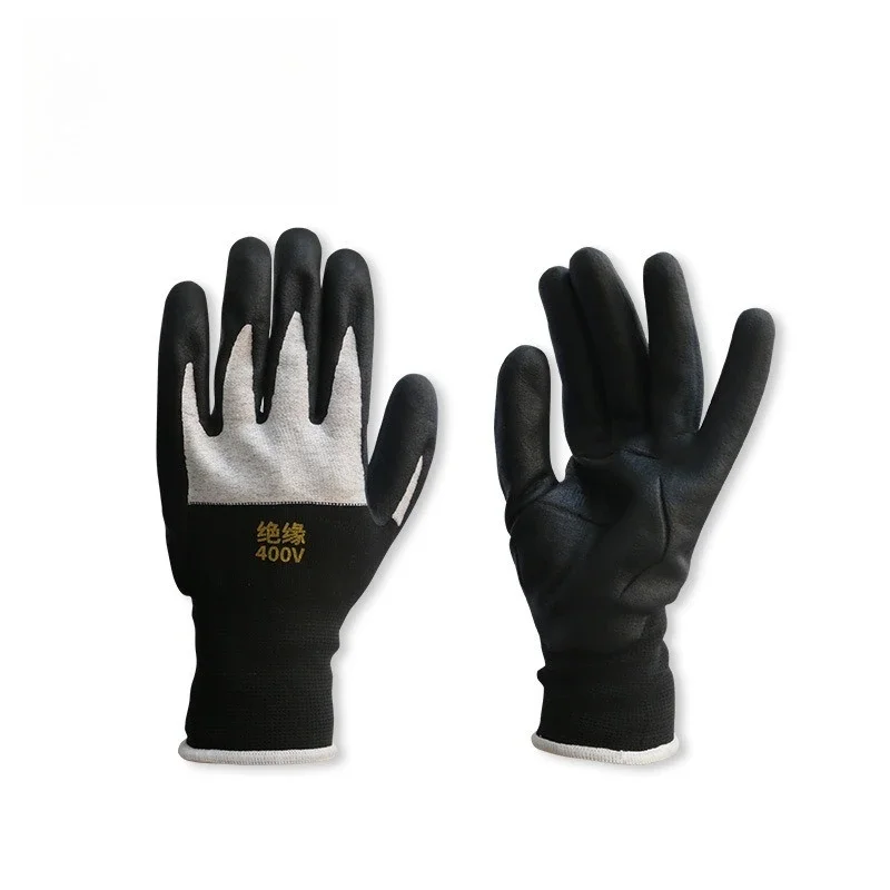 Power insulating gloves 400V rubber coated insulating gloves, electrician low voltage 0.4KV anti-electric gloves