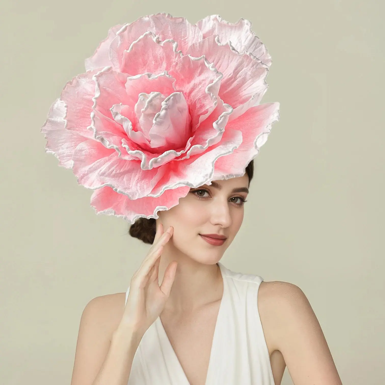 

Women's Big Flower Headband Hat Exaggerated Kentucky Derby Bridal Party Hair Headdress Fashionable Hair Accessories