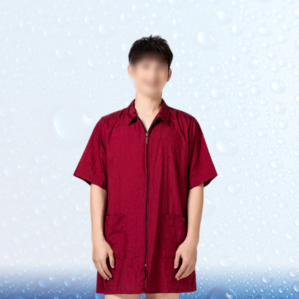 Vêtements de teinture pour cheveux, vêtements de travail simples et durables en Nylon pour traitement des cheveux, pour hommes et femmes, conception de poche à fermeture éclair, confortables et imperméables