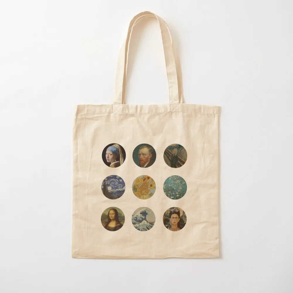 الأعمال الفنية الشهيرة حمل حقيبة قماش قماش حمل الحقائب حمل حقيبة حقيبة للشاطئ #2