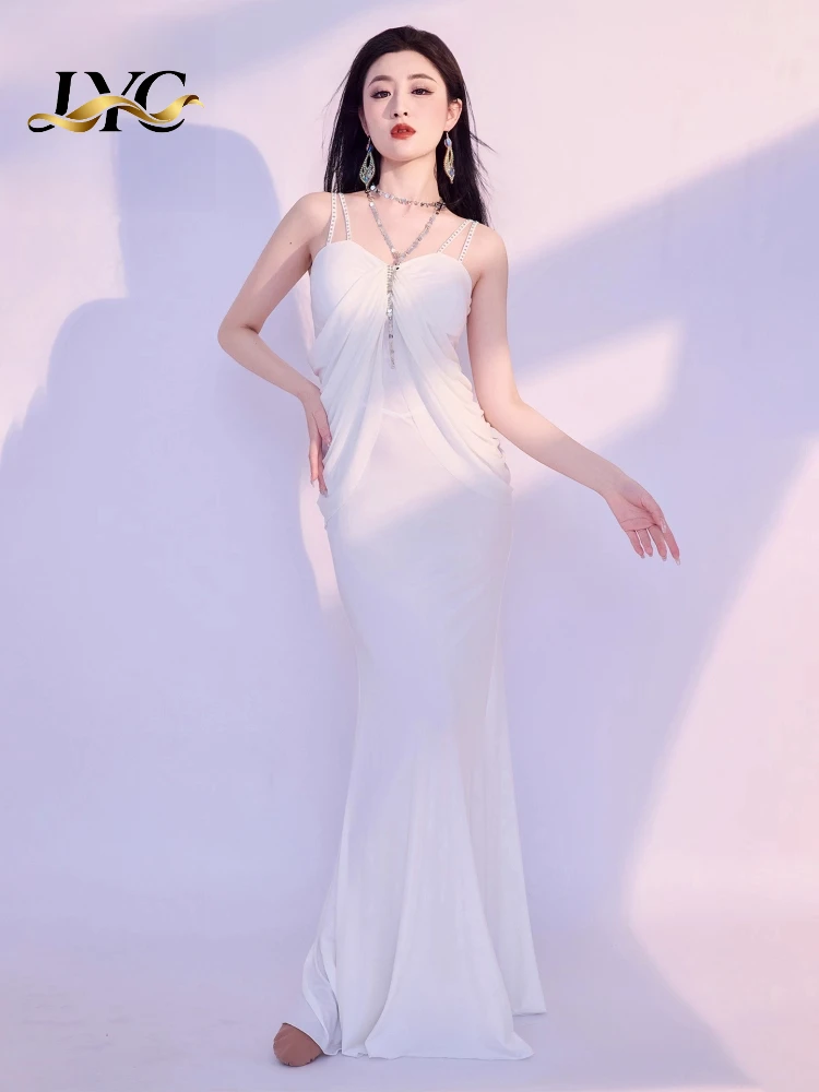 Innovative Design Belly Dance Training Suit Sexy Strappy Dress With Belly Concealment For Oriental Dance Show