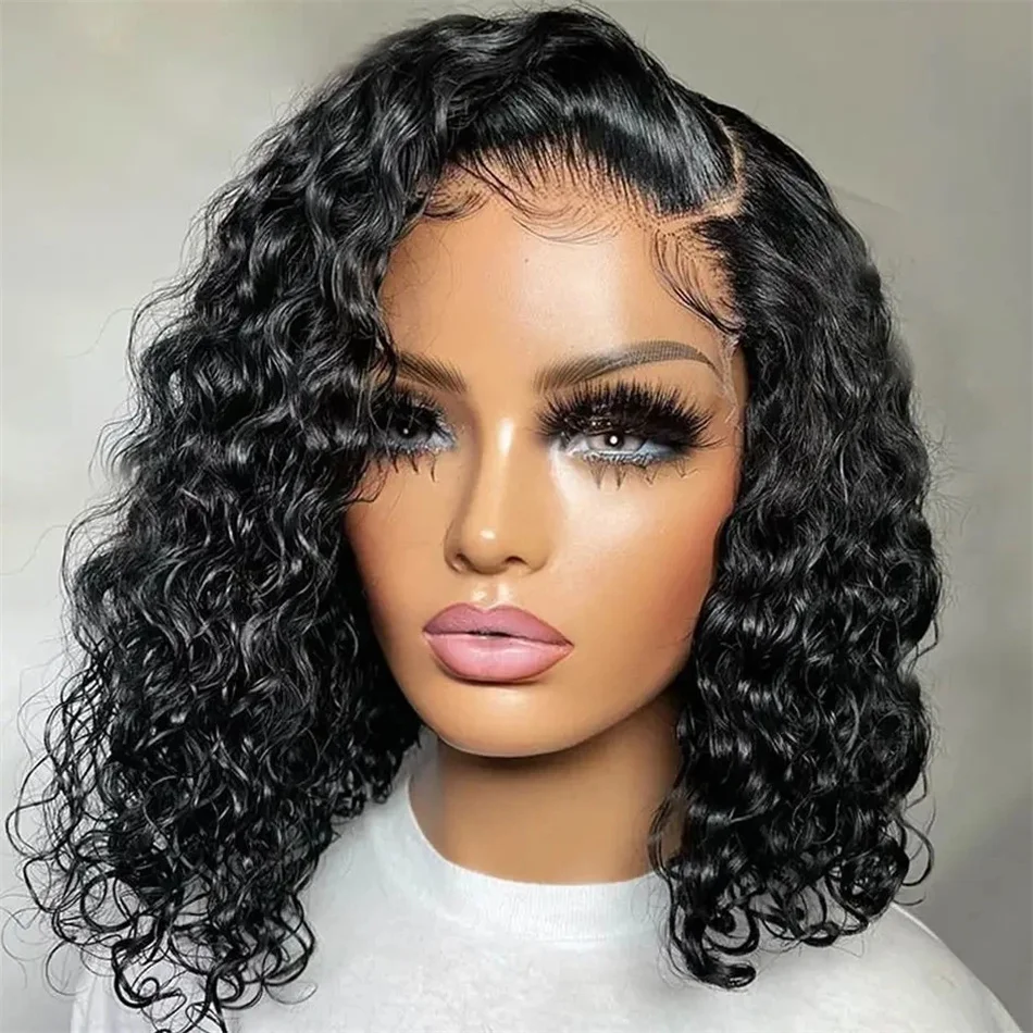 

Wigs Human Hair Jerry Curly Lace Front Wig 13x4 Transparent Lace Wig For Women 4x4 Closure Wig Short Bob Human Hair Wig 8-14inch