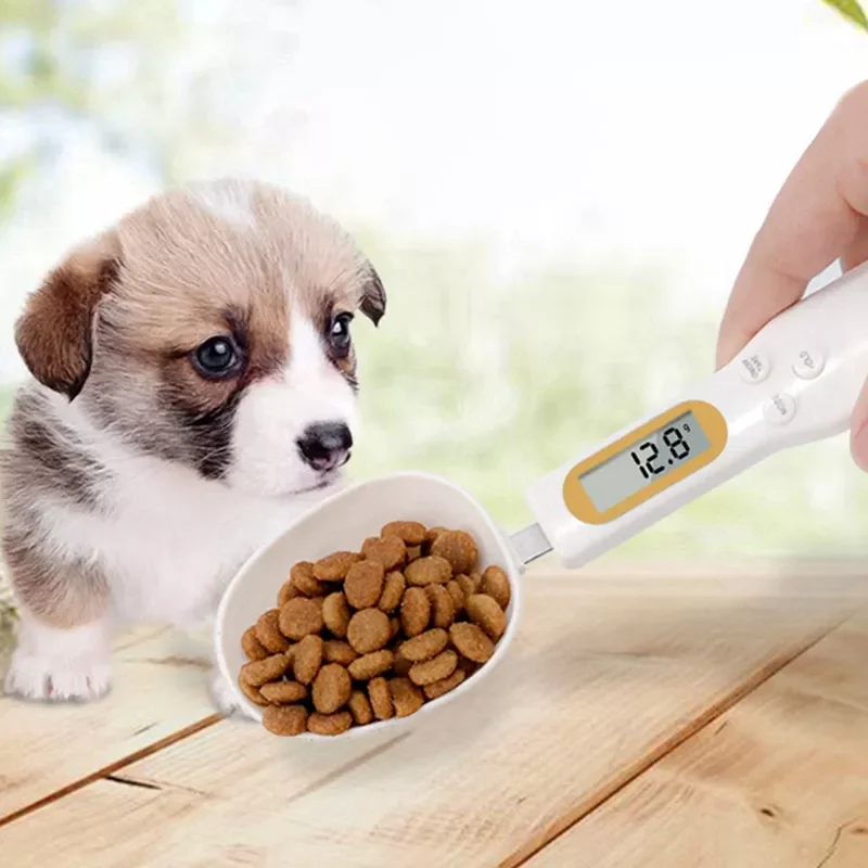 

New Pet Food Scale Cup For Dog Cat Feeding Bowl Kitchen Scale Spoon Measuring Scoop Cup Portable With LED Display