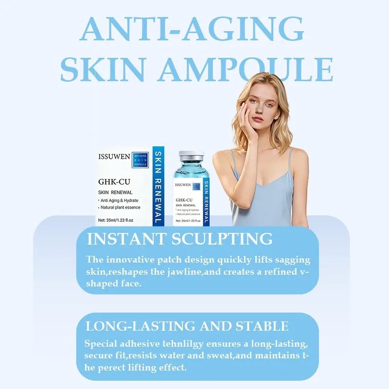 PDRN GHK-Cu Blue Copper Silk Peptide Ampoule Serum Moisturizing Firm Revitalize Boost Skin Elasticity Repair Skin Barrier