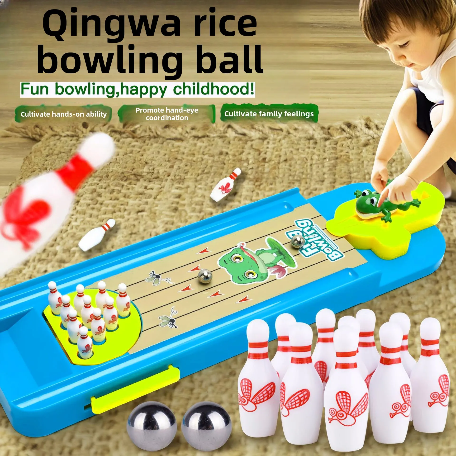 Mini Desktop Bowling Game Toy Funny Indoor Parent-Child Interactive Table Sports Game Toy Bowling Educational Gift For Kids