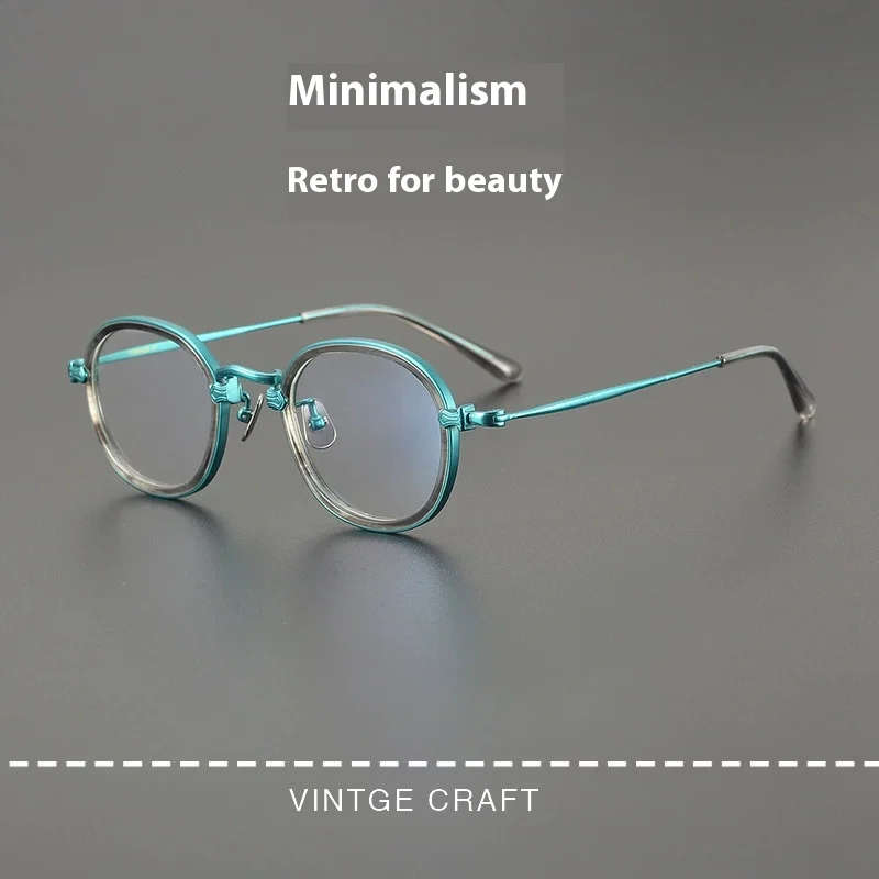 Gafas de titanio puro de marca de lujo, gafas graduadas personalizadas para miopía, lentes de lectura multifocales súper Retro, montura de gafas