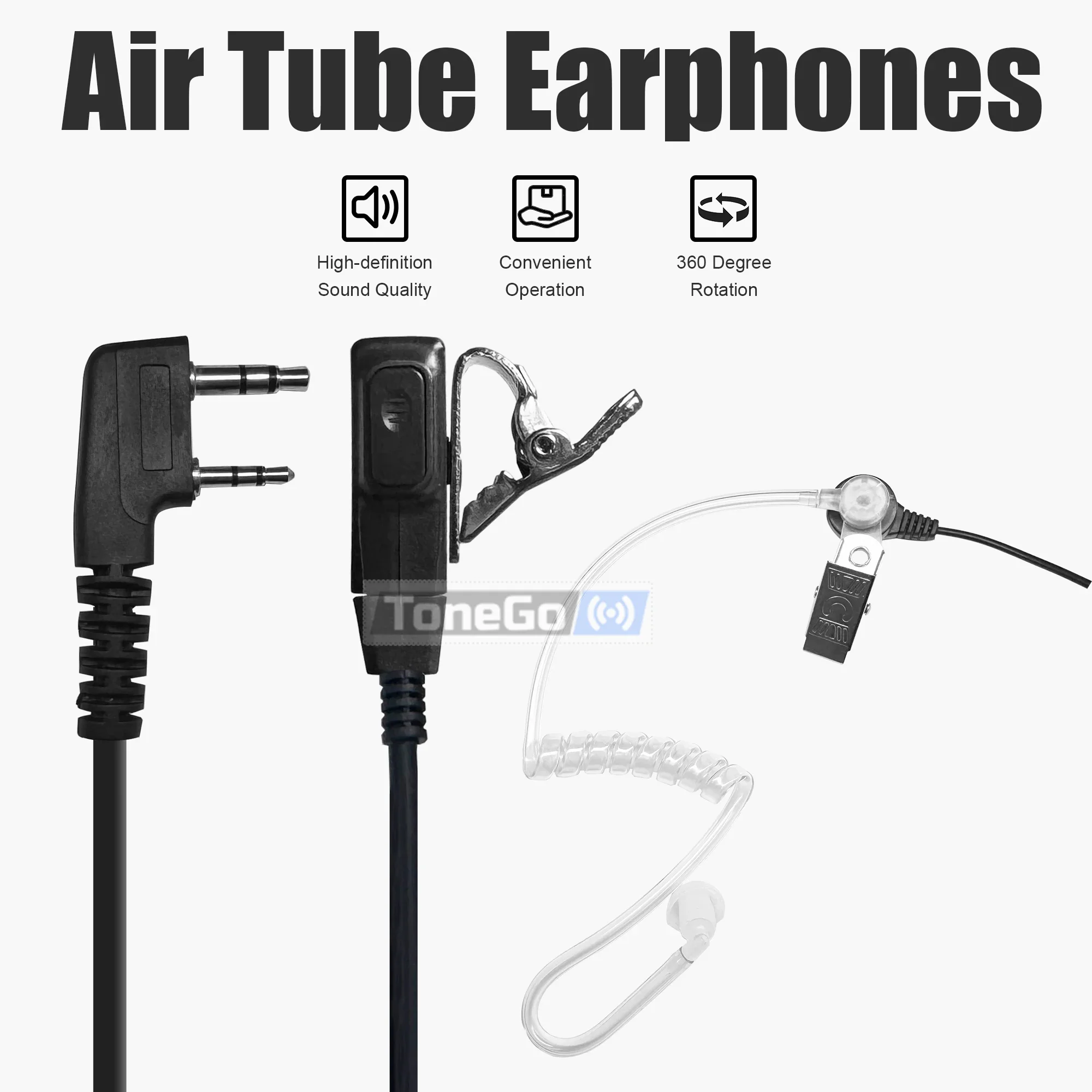 Walkie Talkie Headset DM-32 Acoustic Tube Headset Earpiece Earphone Mic For Quansheng TK11(8) Baofeng UV-32 UV-5RH Two Way Radio